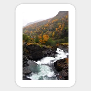 Waterfall Flamsdalen Valley Flam Norway Sticker